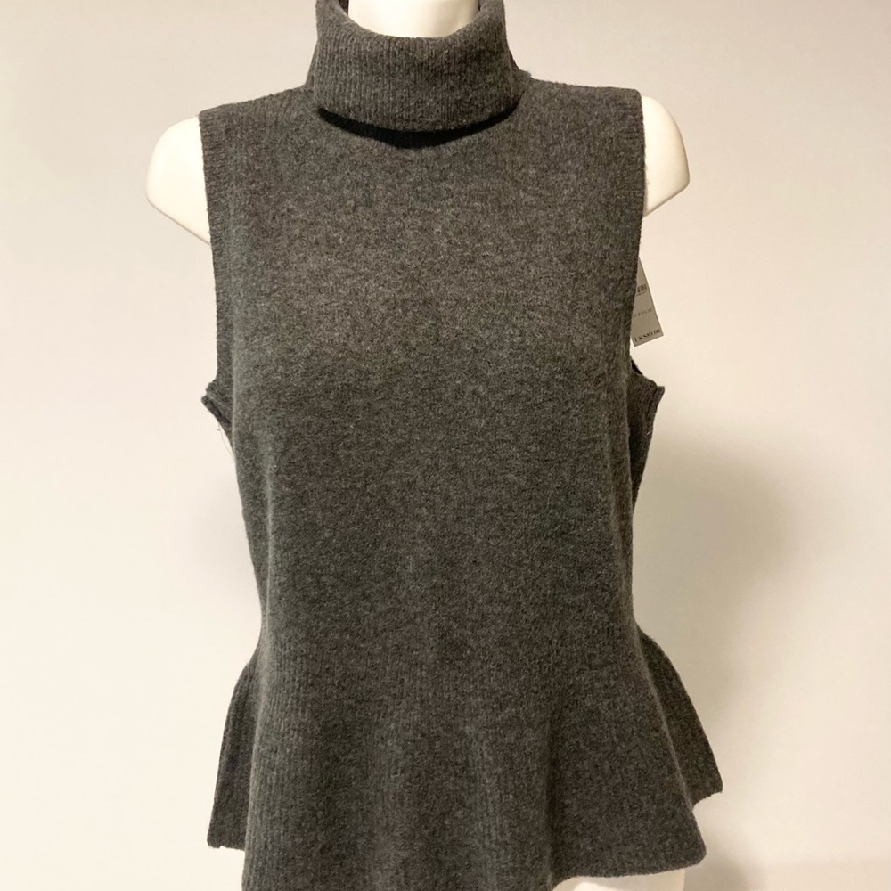 New White House Black Market Grey Acrylic Polyester Sleeveless Sweater size L - Picture 1 of 14